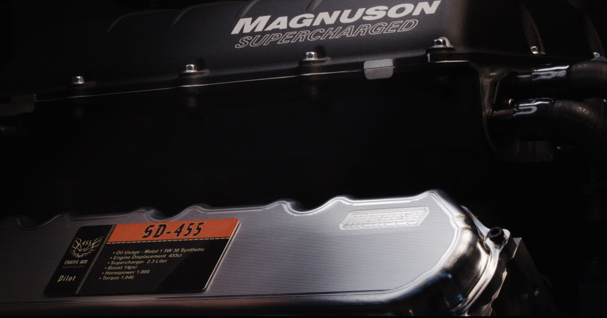 455 c.i. LT1 V8 engine magnuson supercharger trans-am-455-super-duty