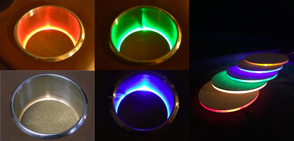 led illuminated cup holders and inserts, fuel curve