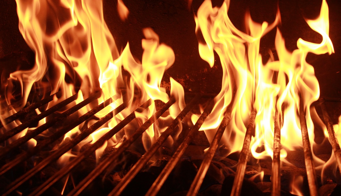 carbecues grilling flames