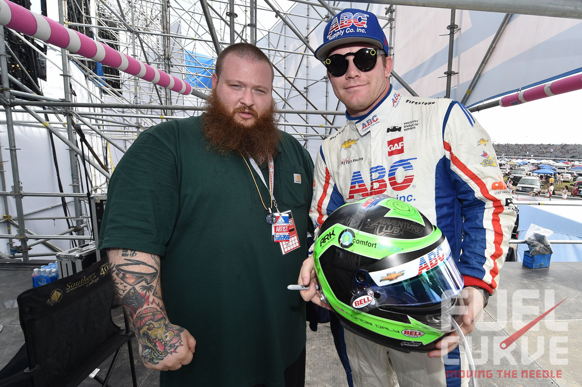 Action Bronson and Foyt Racing driver Conor Daly 