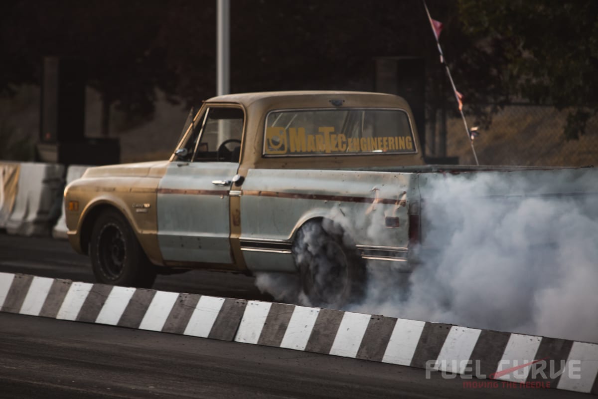 the drags at hot august nights - classics in motion, fuel curve