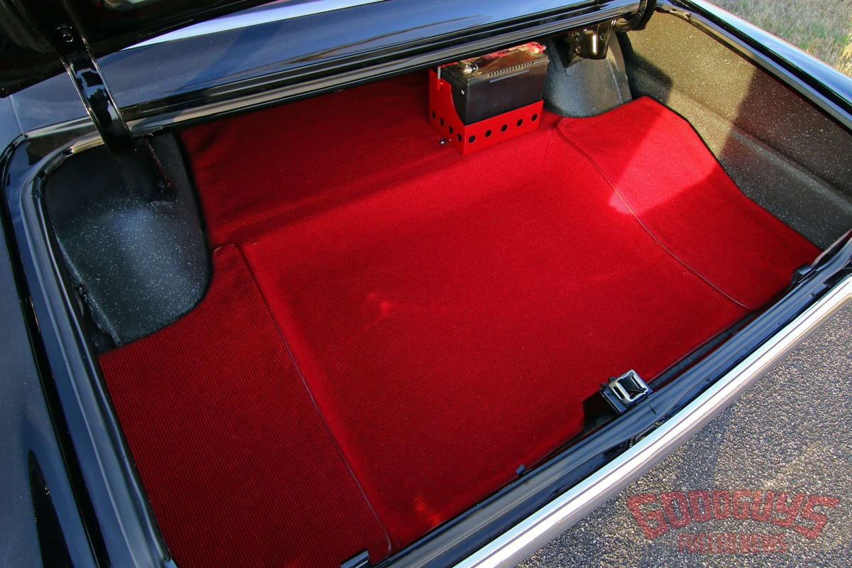 1966 nova trunk, battery mounting, 1966 nova carpet, nova carpet, chevy nova trunk