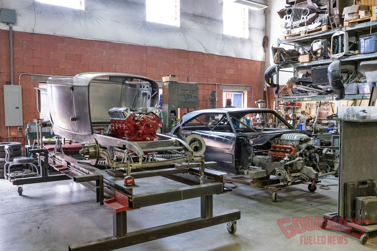 hot rod and street machine being built at one off rod & custom