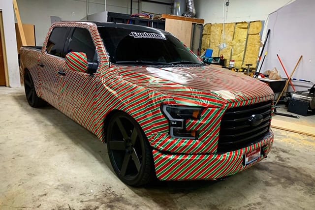 Chris Voights Christmas wrapped 2016 Ford F150