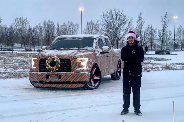 Chris Voights Christmas wrapped 2016 Ford F150