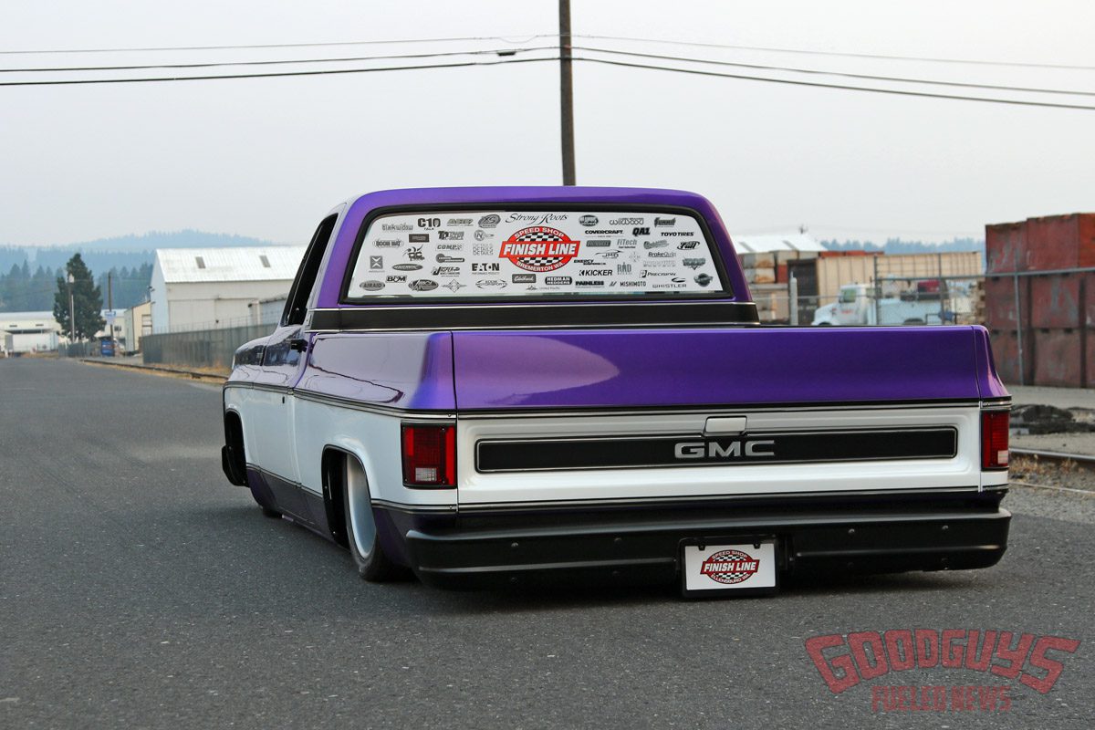 Strong Roots C10, 1978 GMC C10, finish line speed shop, project giving back, Julie Nichols