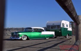 Danny Canizales 1955 Chevy Bel Air, 1955 Aljo Sportsman trailer, 1955 Aljoa aljo