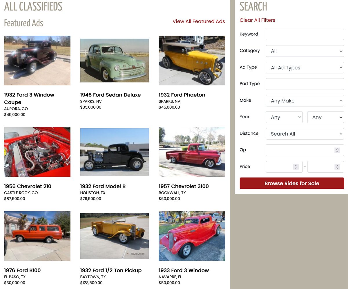 buy a classic car, sell a classic car, goodguys classifieds