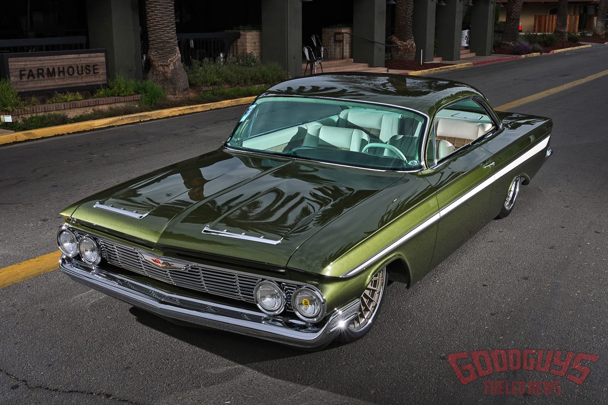 Chevrolet Performance GM Iron Builder of the Year, big oak garage, dirty martini impala, 1961 impala, bubbletop impala