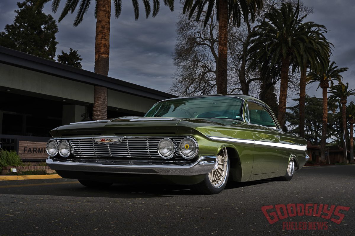 Chevrolet Performance GM Iron Builder of the Year, big oak garage, dirty martini impala, 1961 impala, bubbletop impala
