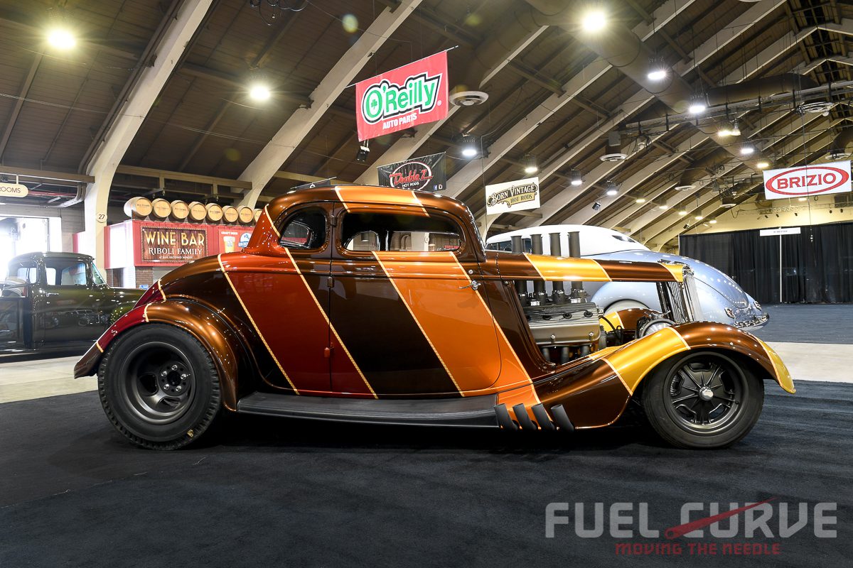 2023 Grand National Roadster Show, south city rod and custom, 1934 ford, coby gewertz, striped hot rod