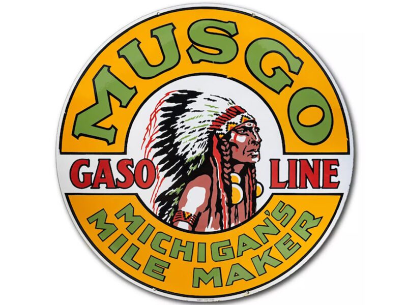 Musgo Gasoline Sign, 1.5 million gasoline sign, 1.5 million gas sign