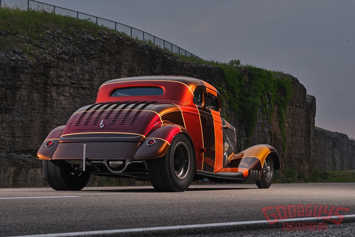 Coby Gewertz 1934 Ford coupe, Saint Christopher, 2023 Hot Rod of the Year, Goodguys Hot Rod of the Year, South City Rod and Custom, South City Rod & Custom, Church Equipped