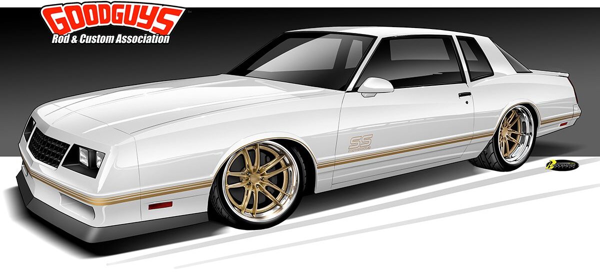 Goodguys Monte Carlo, Goodguys G Body, Goodguys Aerocoupe, Goodguys Aero Coupe, Goolsby Customs Monte Carlo, Goodguys Giveaway Monte Carlo, 1987 Monte Carlo Aerocoupe, 1987 Aerocoupe, Eric Brockmeyer rendering